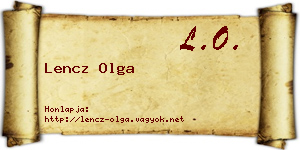 Lencz Olga névjegykártya